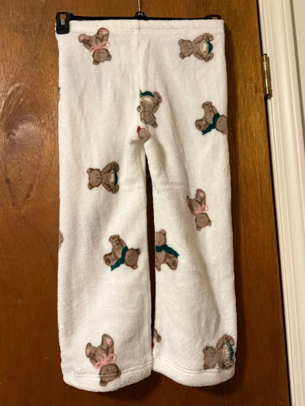abercrombie kids White Plush Bear Print Pajama Bottoms